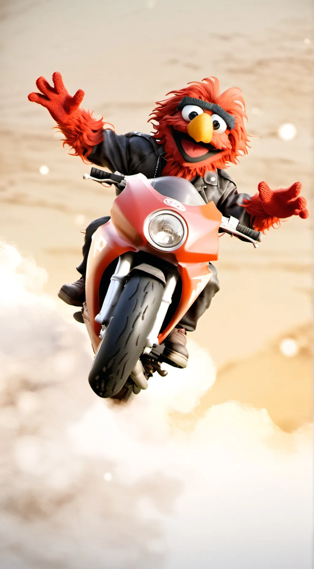 ai character: cursed Elmo background