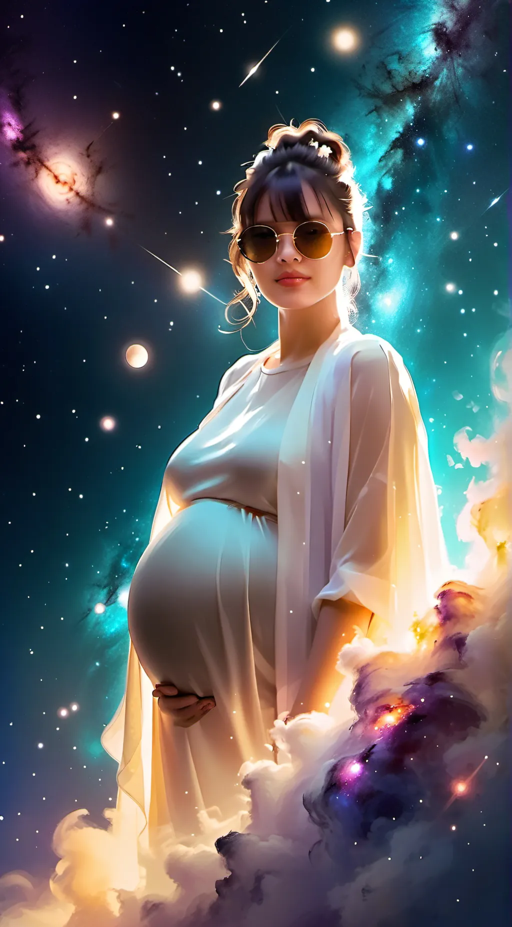 ai character: pregnant  background