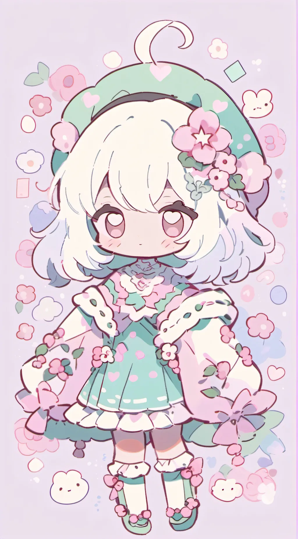 ai character: Violet background