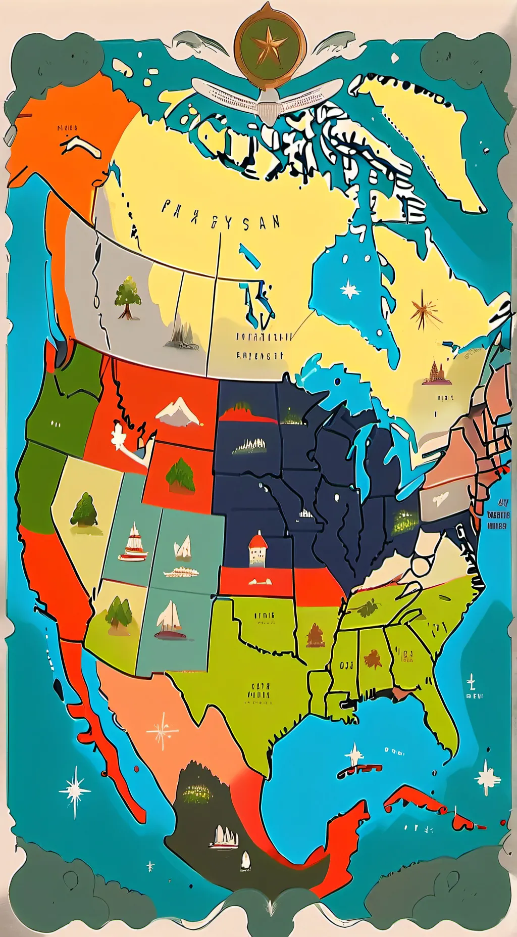 ai character: Usa canada mexico background