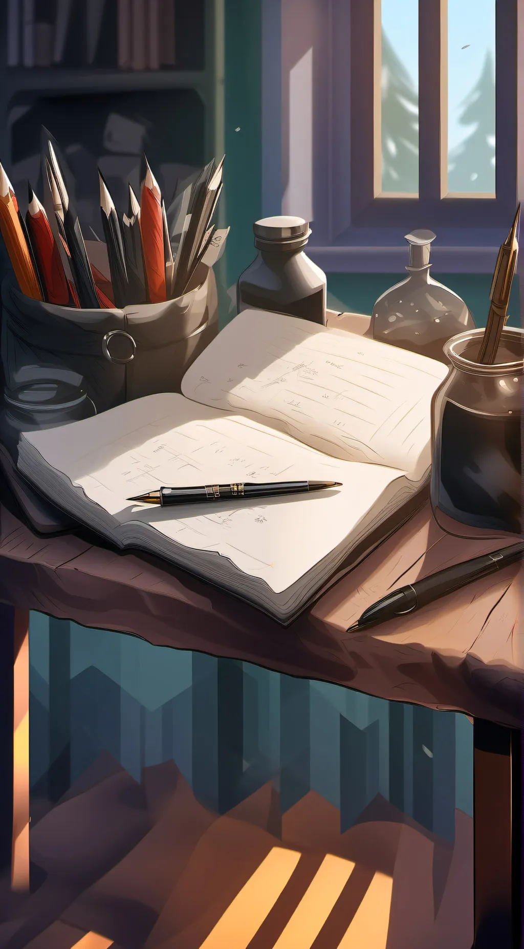 ai character: Author's Notebook background
