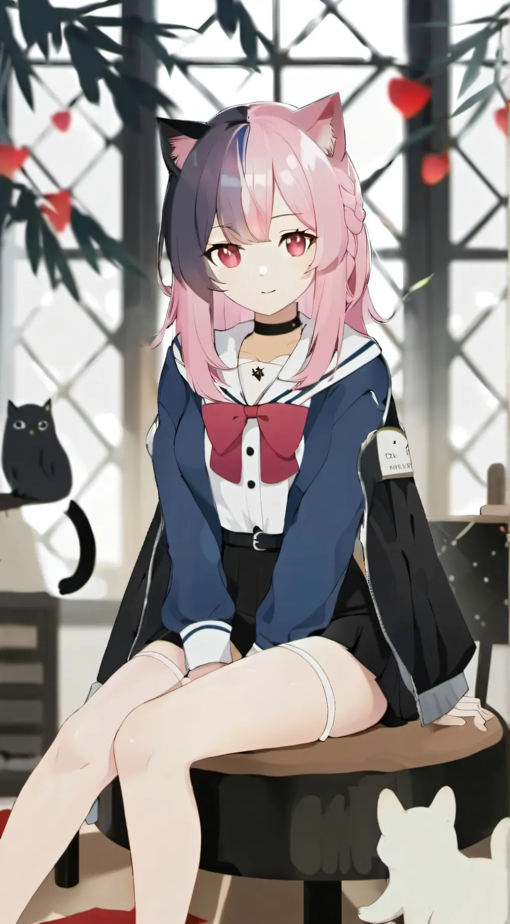 ai character: Cat-girl background