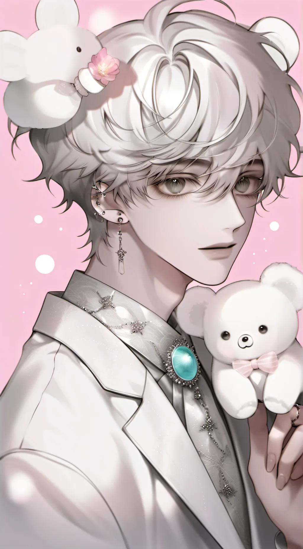 ai character: Macaron background