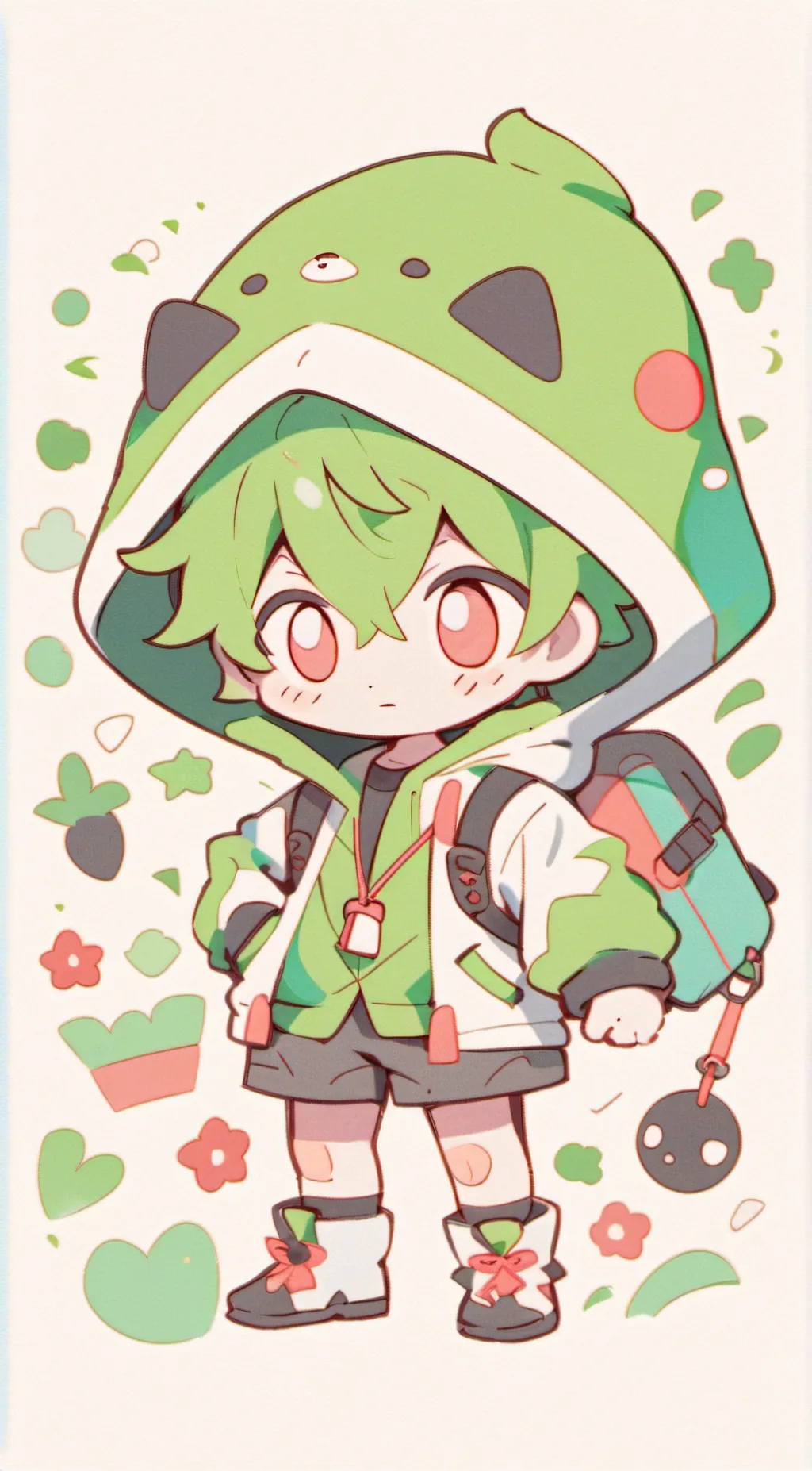 ai character: green screen background