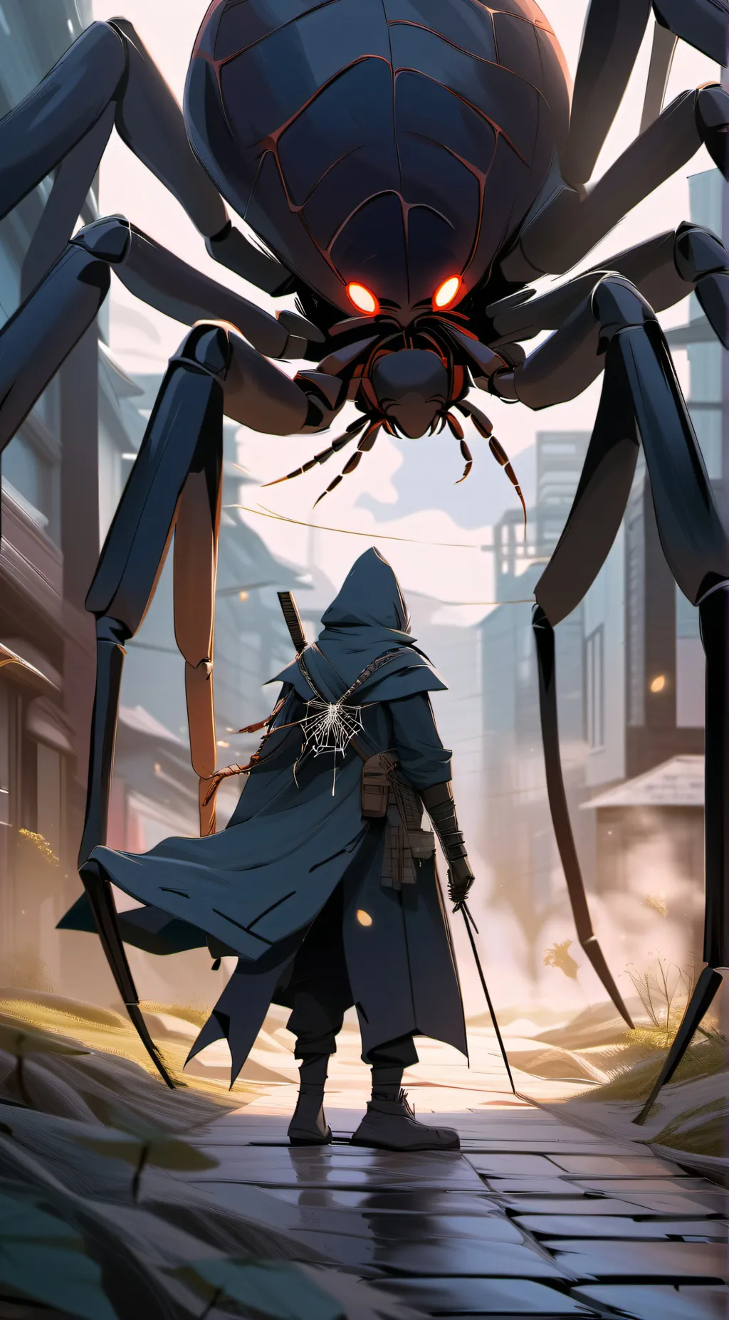 ai character: Giant Anime Spider background