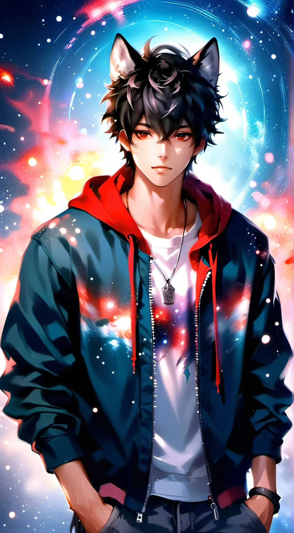 ai character: Flame background