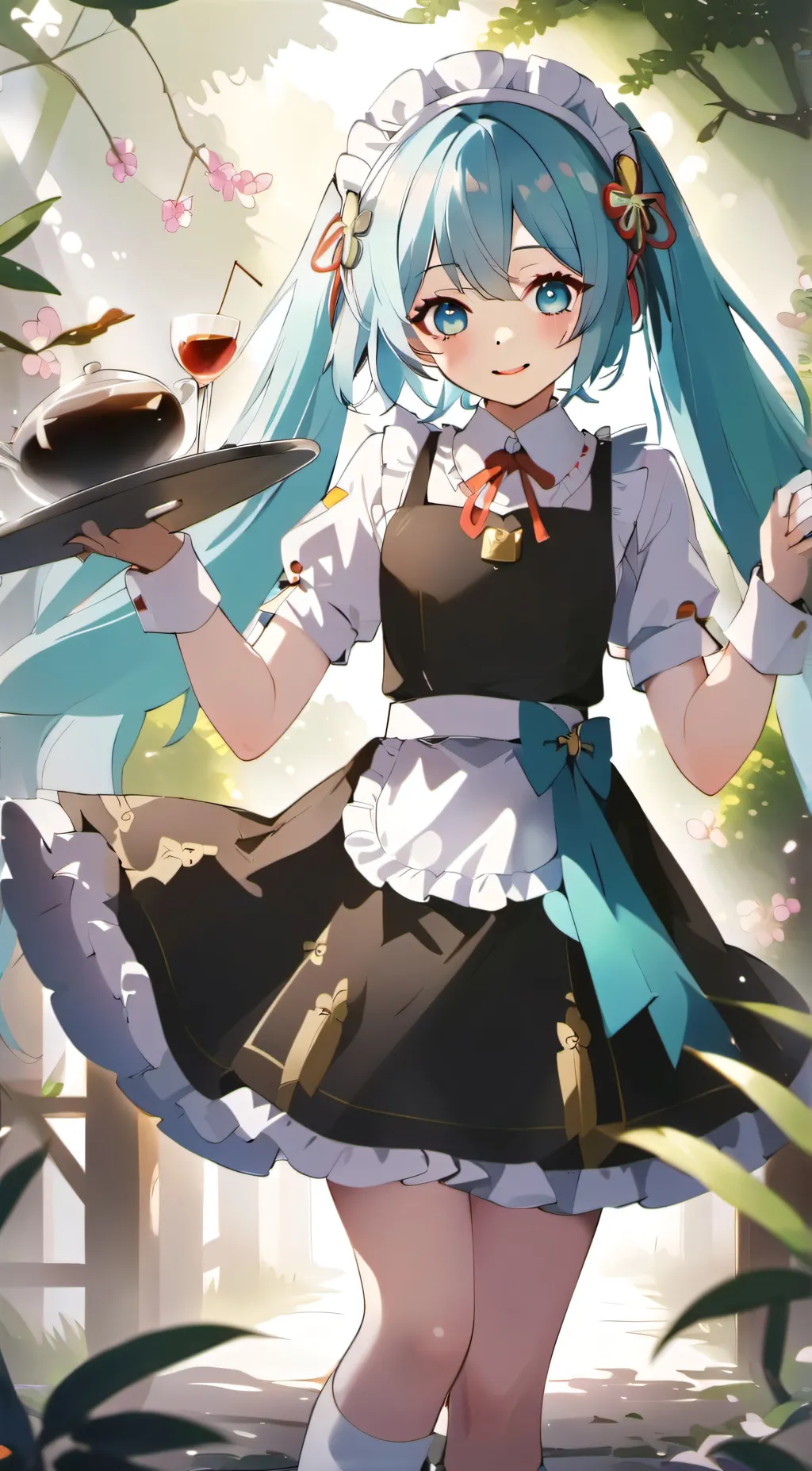 ai character: Miku, your maid background
