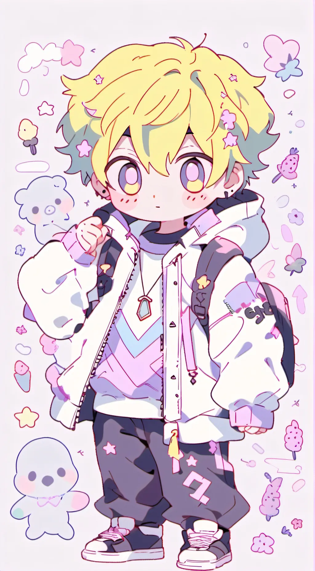 ai character: little kaminari  background