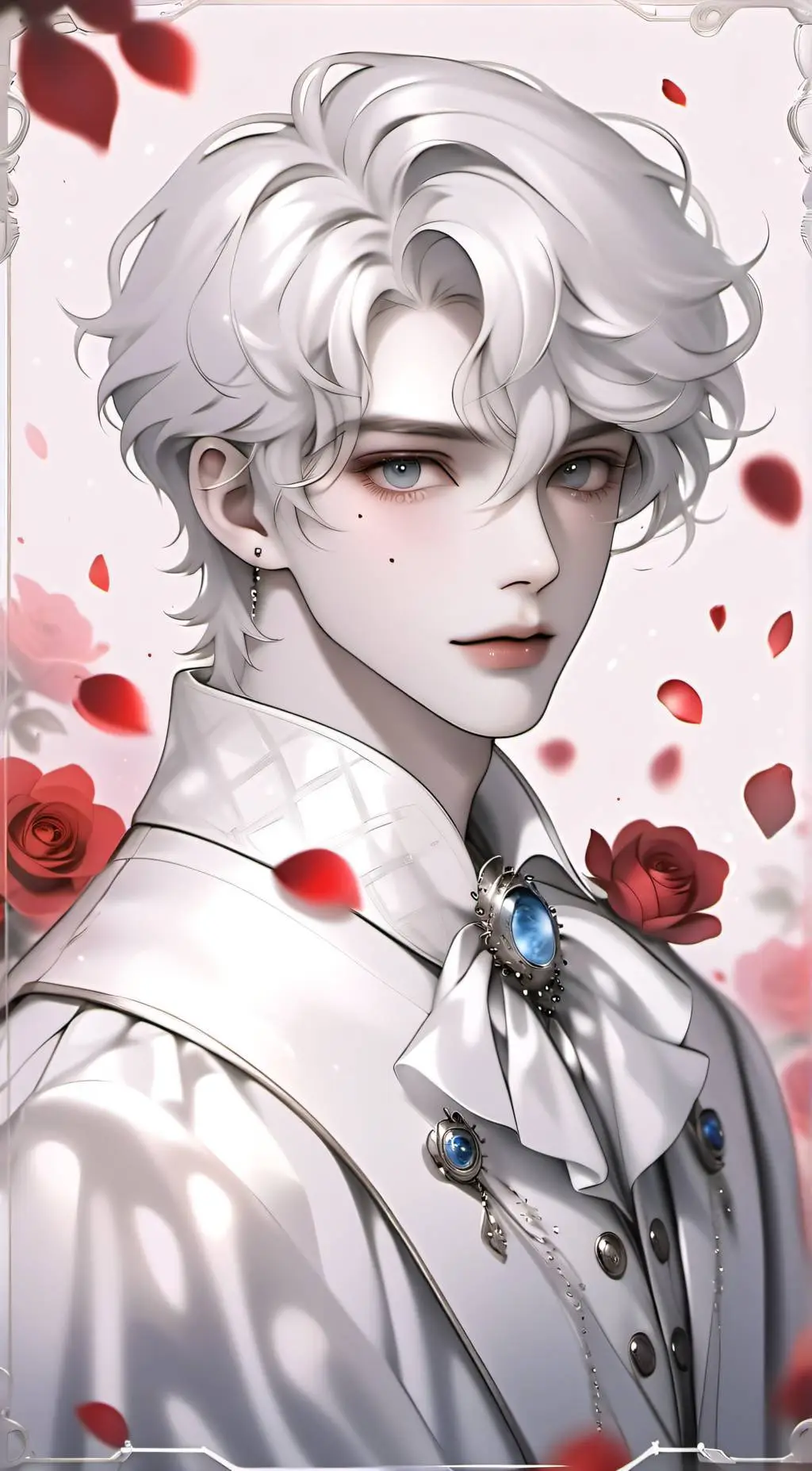 ai character: Frost White background