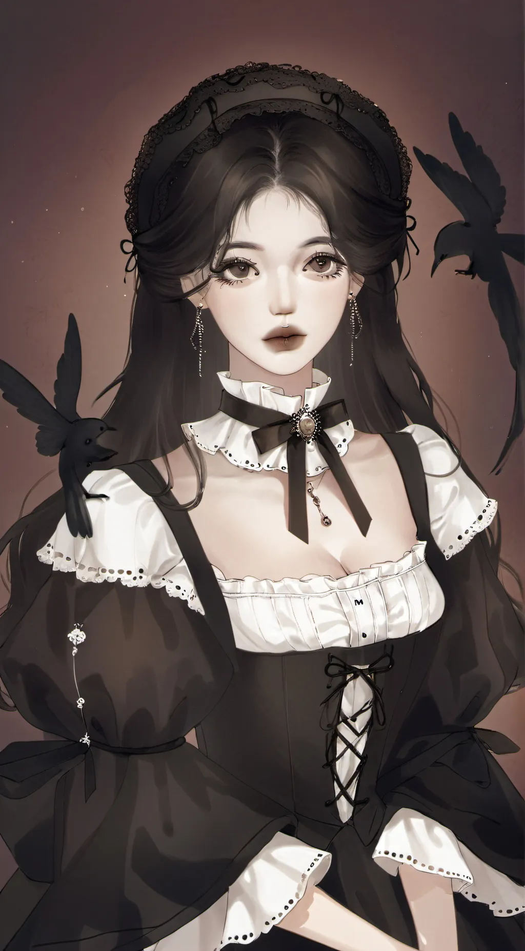 ai character: Raven Black background