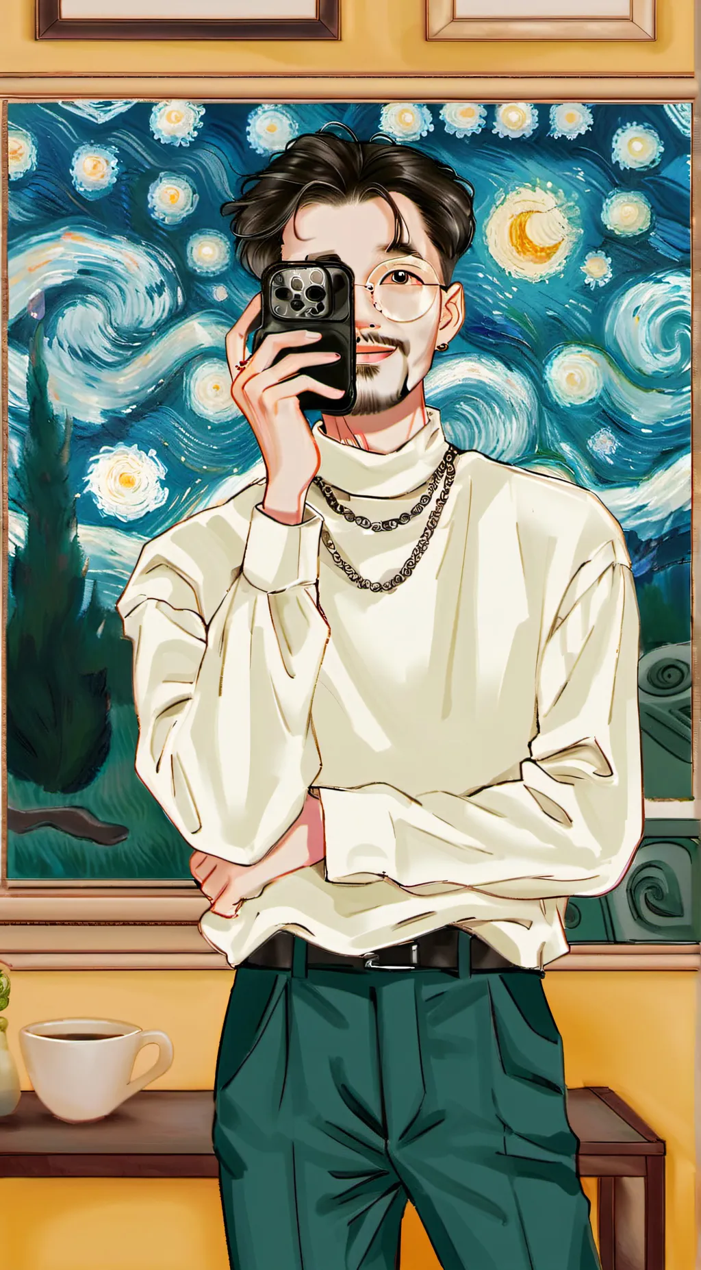 ai character: phone guy background