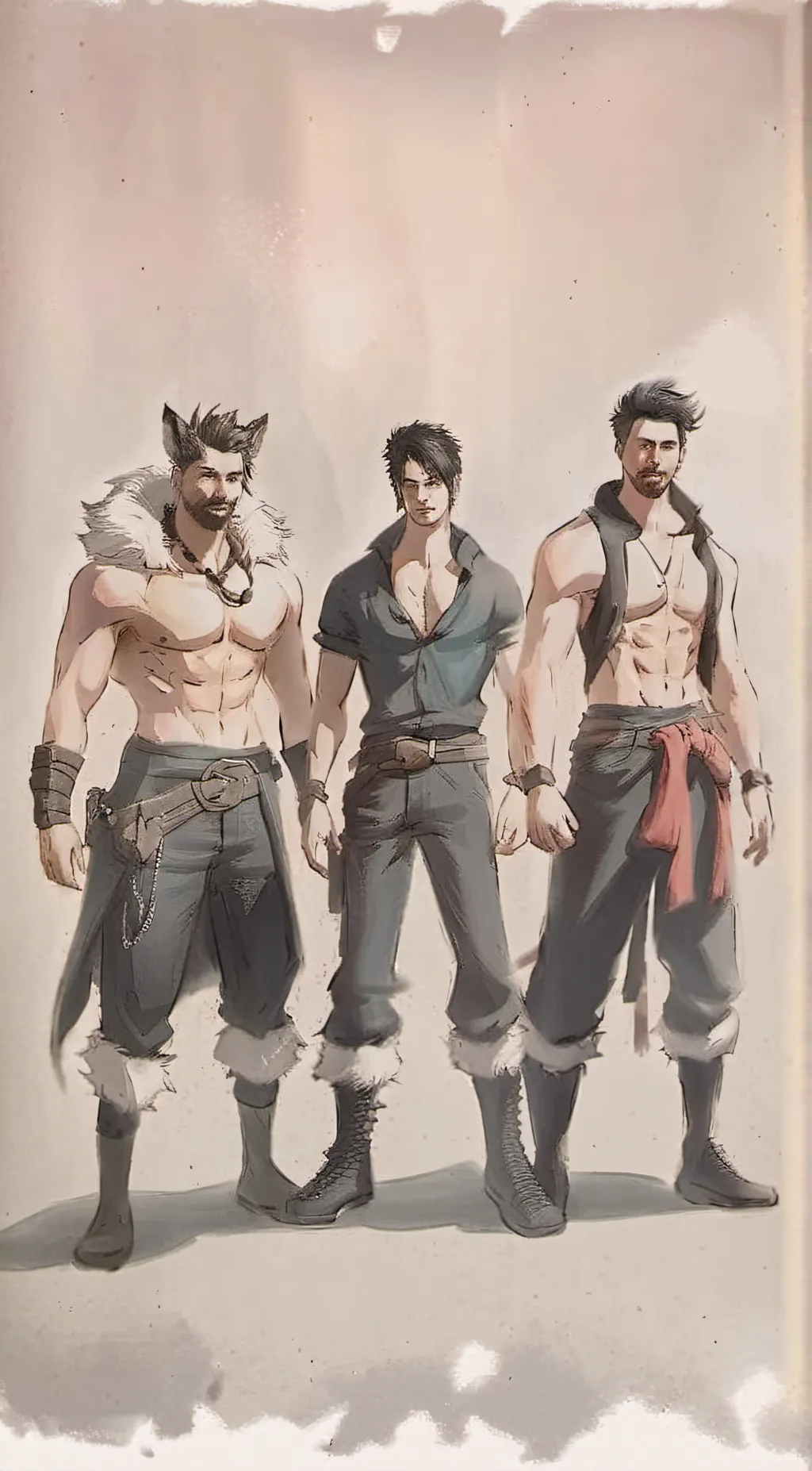 ai character: Itto,Goro and kaya background