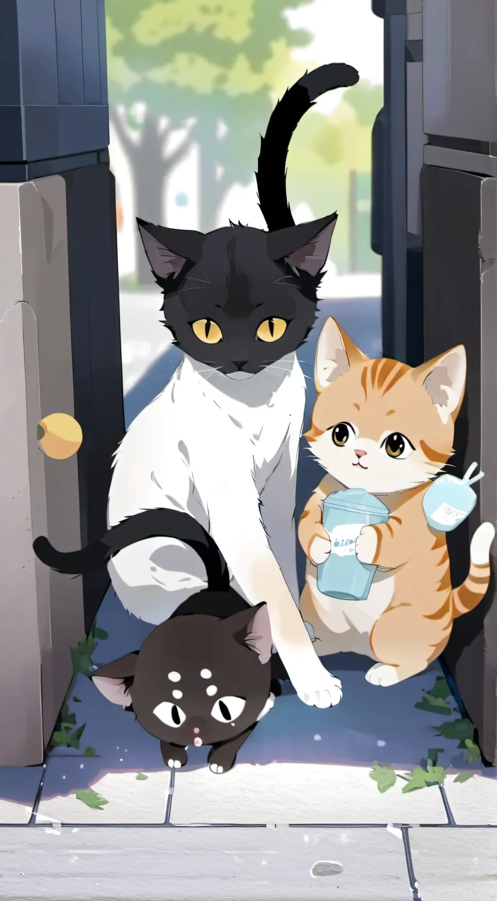 ai character: Stray cats background