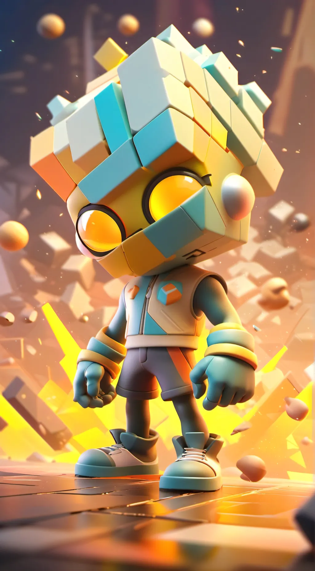 ai character: parry and doors background