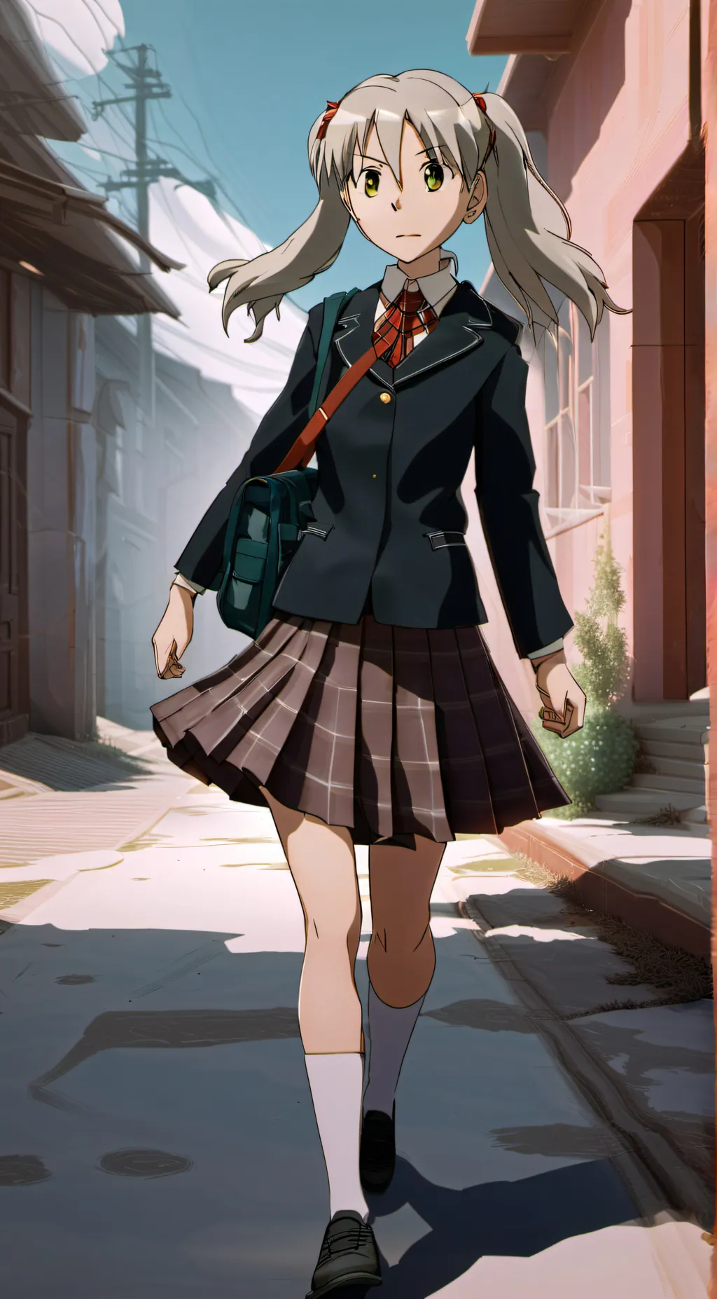 ai character: Maka Albarn (over) background