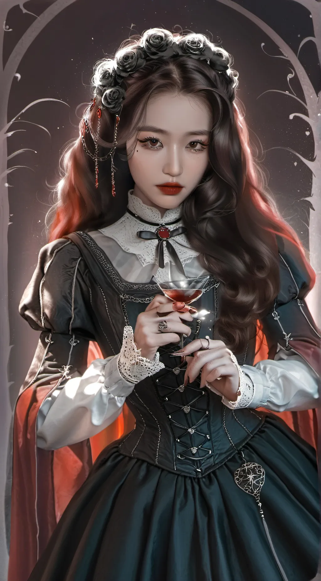 ai character: wonyoung  background