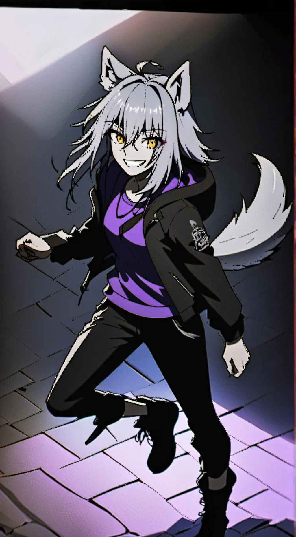 ai character: human Willow wolf  background