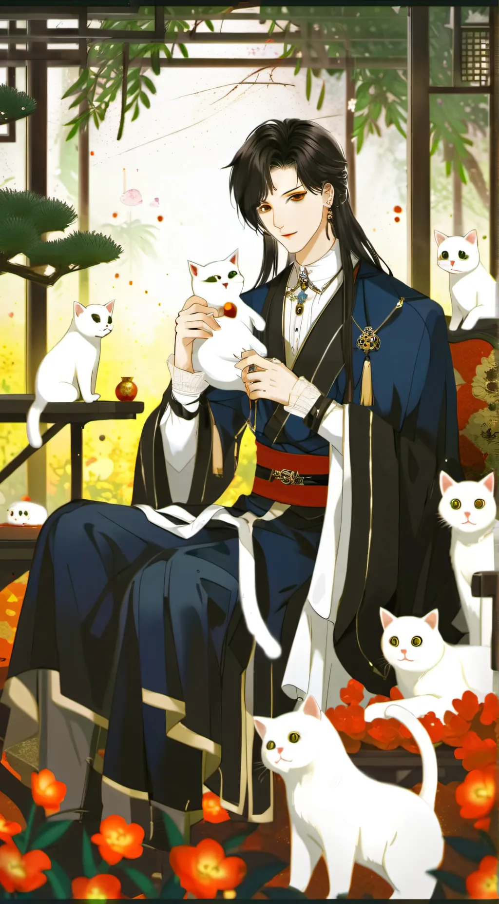 ai character: Catnap and Mike  background