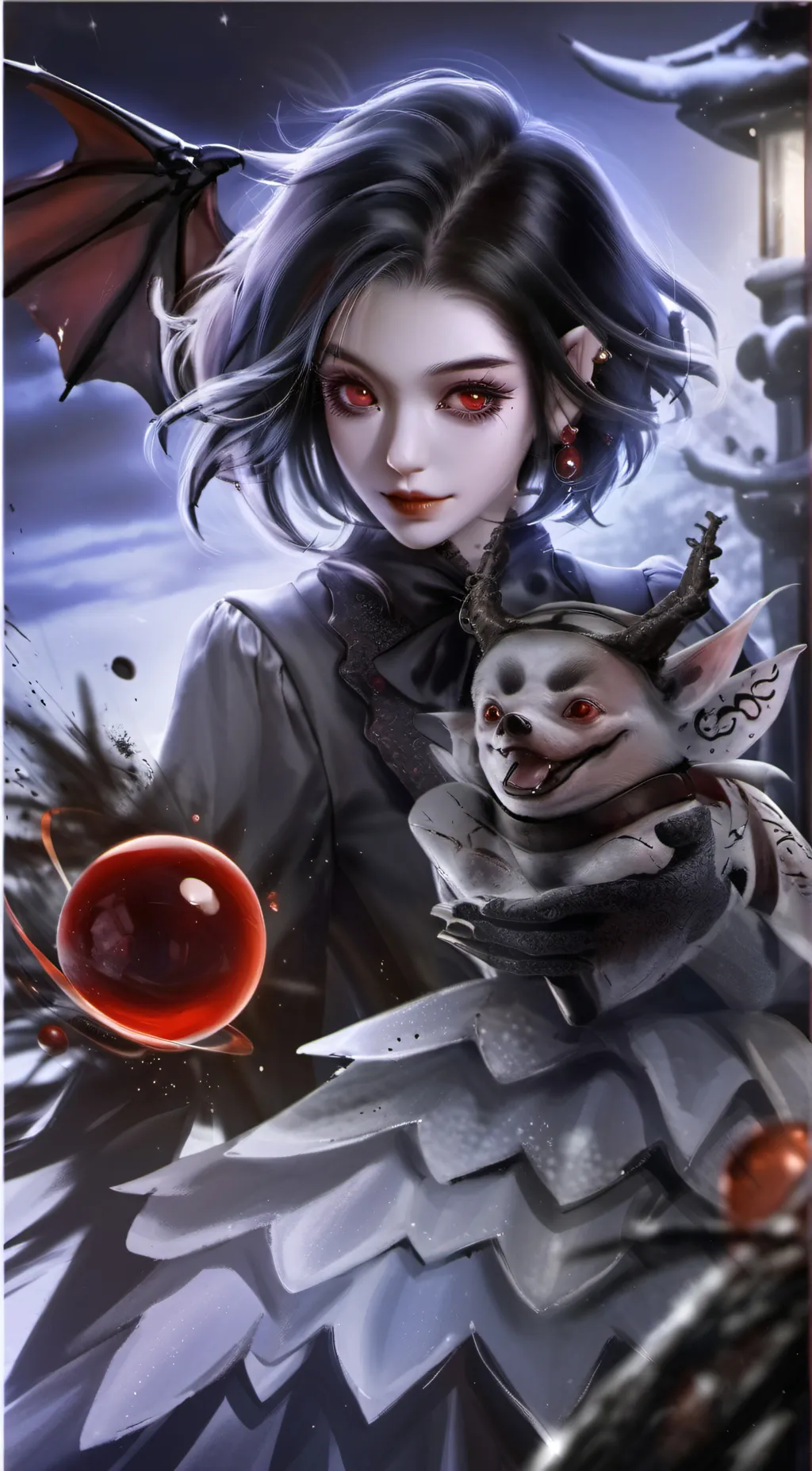 ai character: eve and Mrs cat background