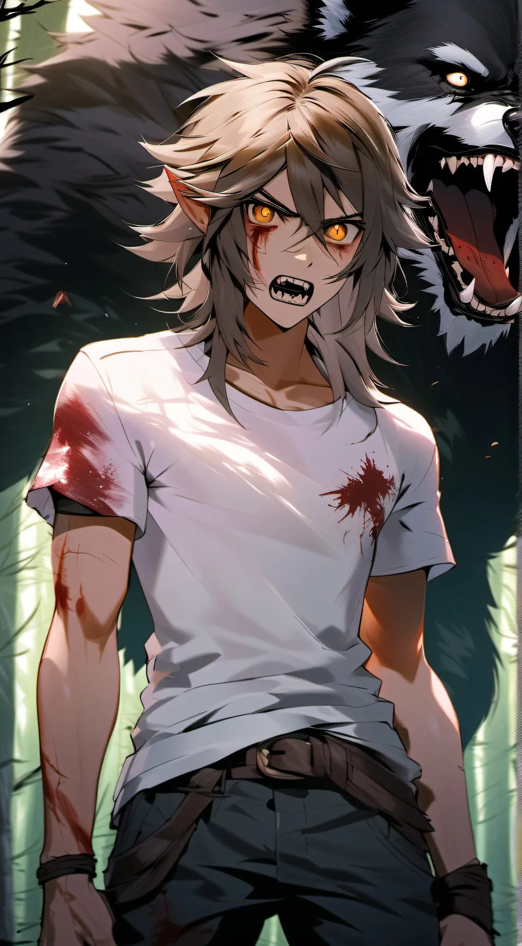 ai character: MHA Werewolf  background