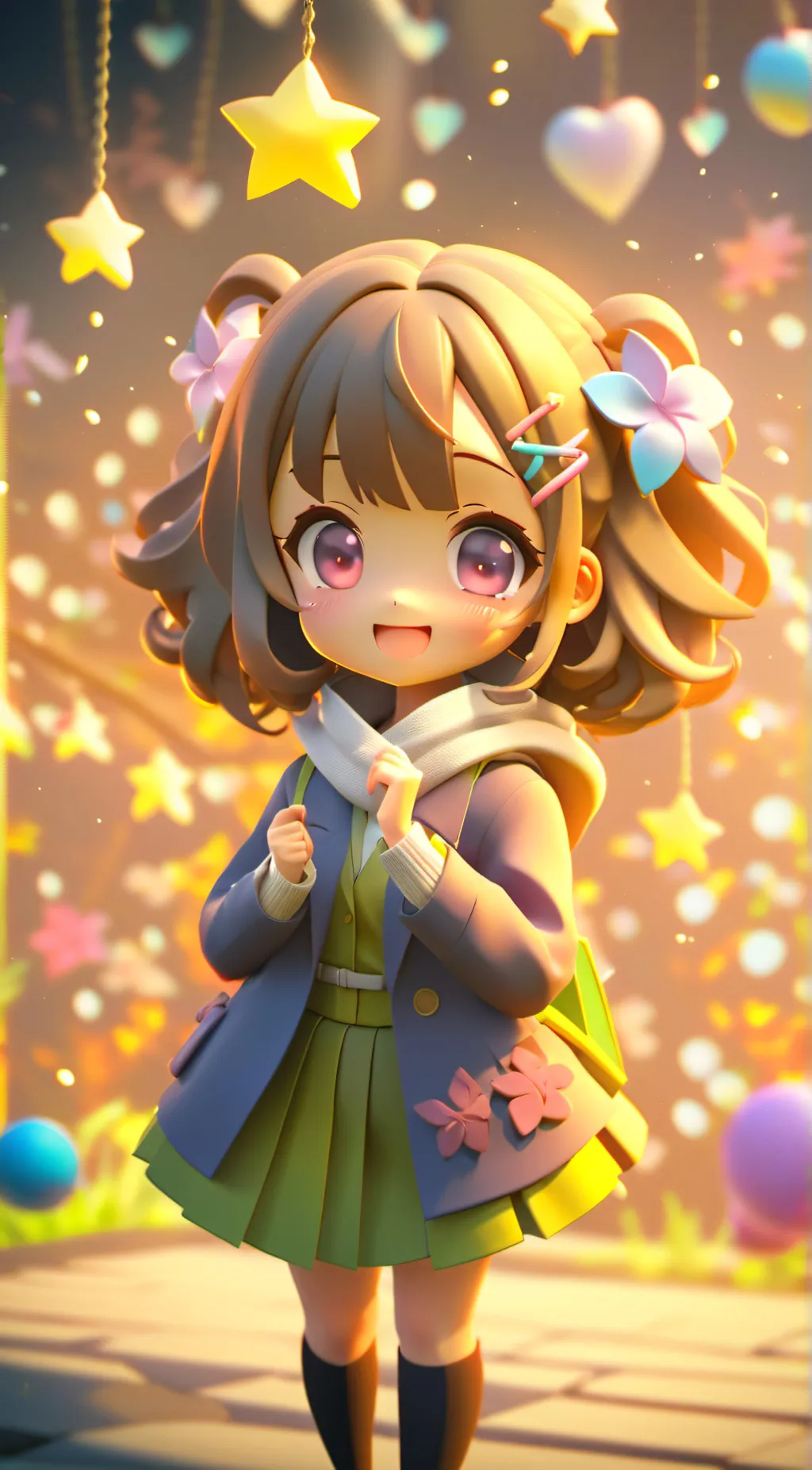 ai character: Felt  background