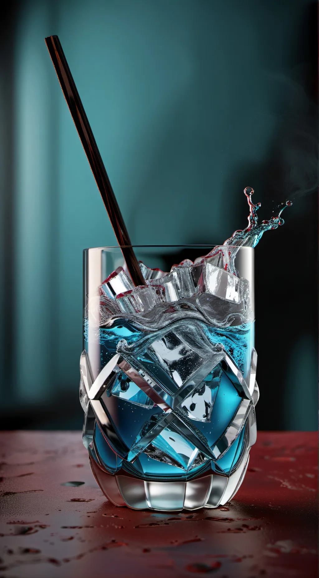 ai character: a glass of water background