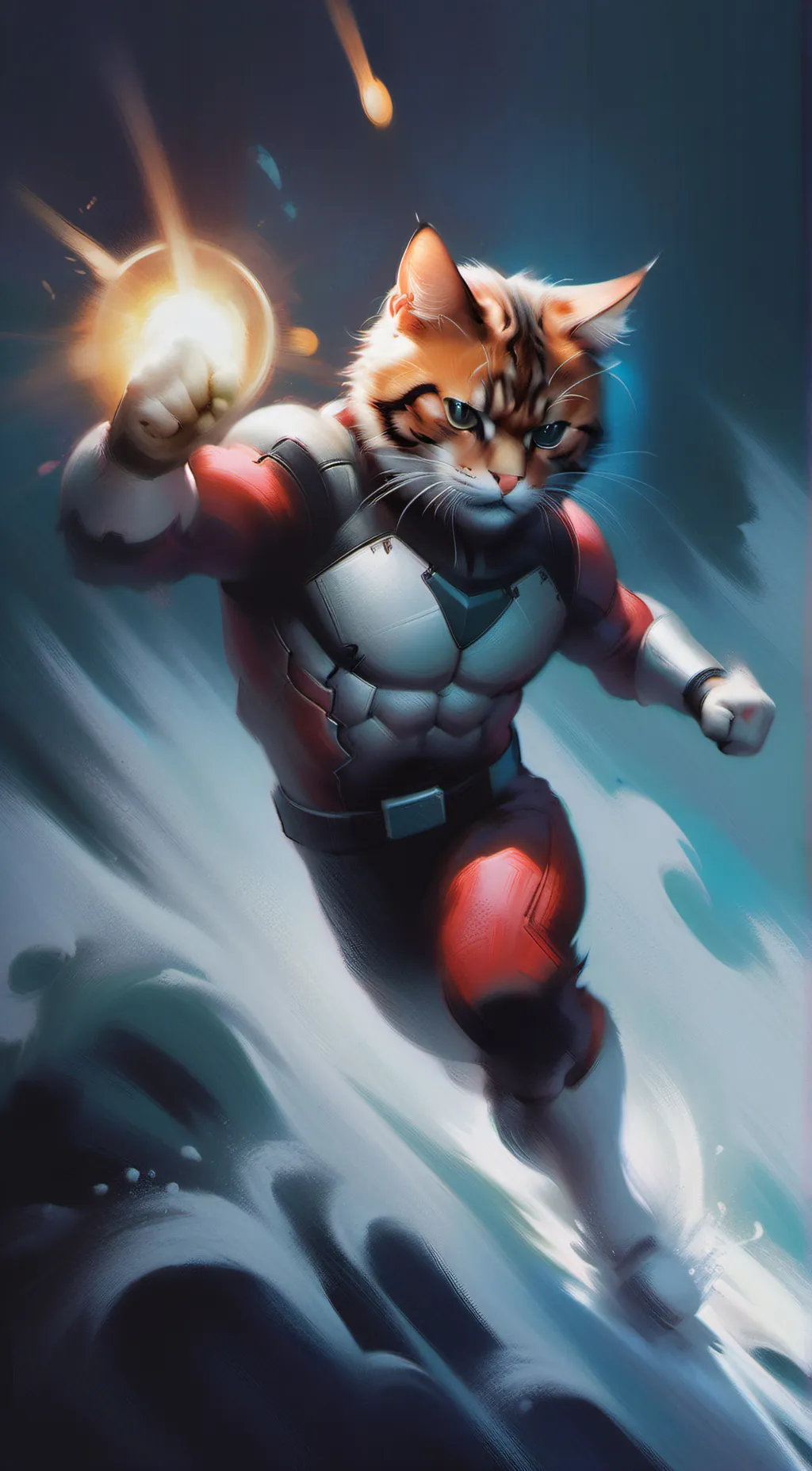 ai character: cat warrior background