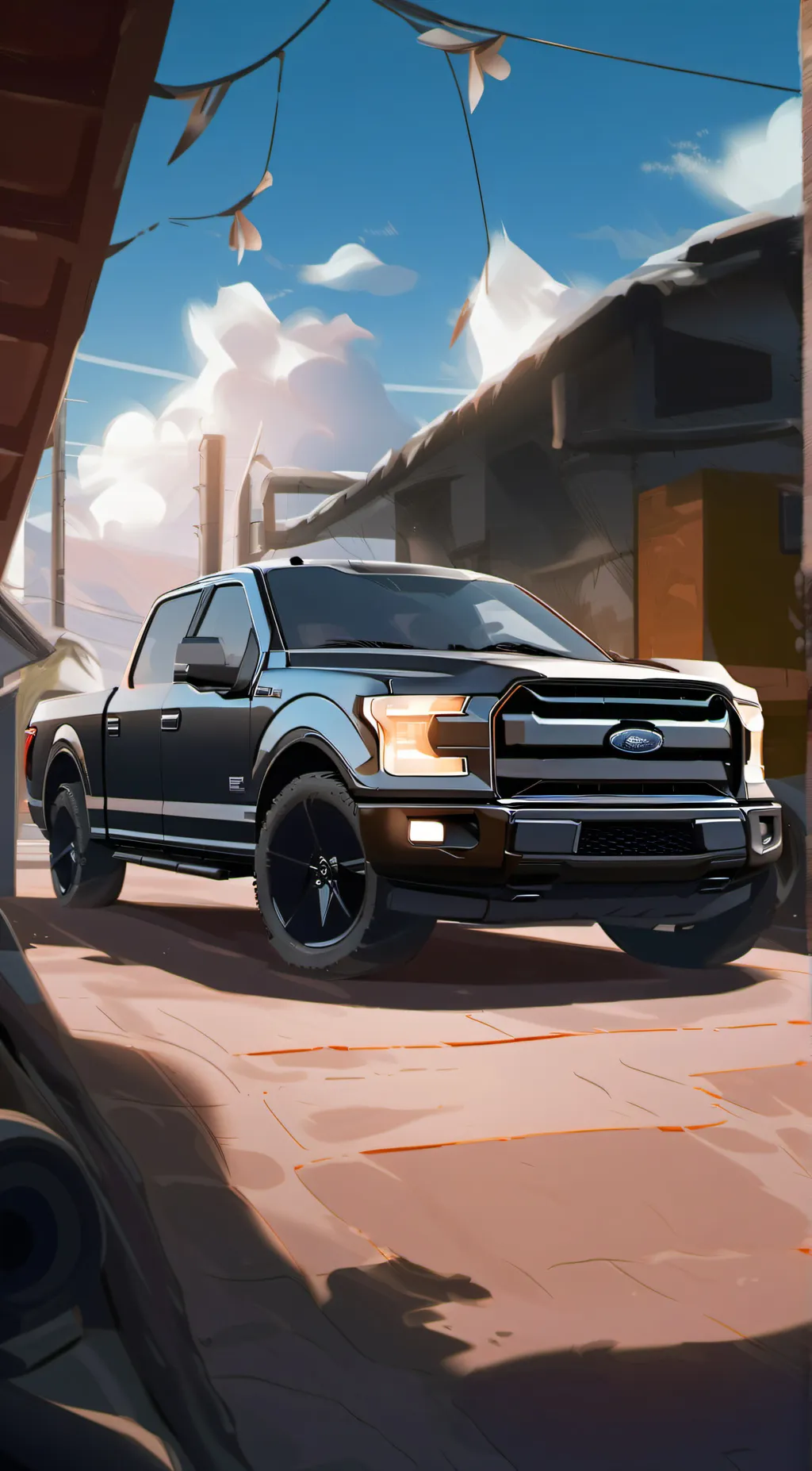 ai character: Ford 150 background
