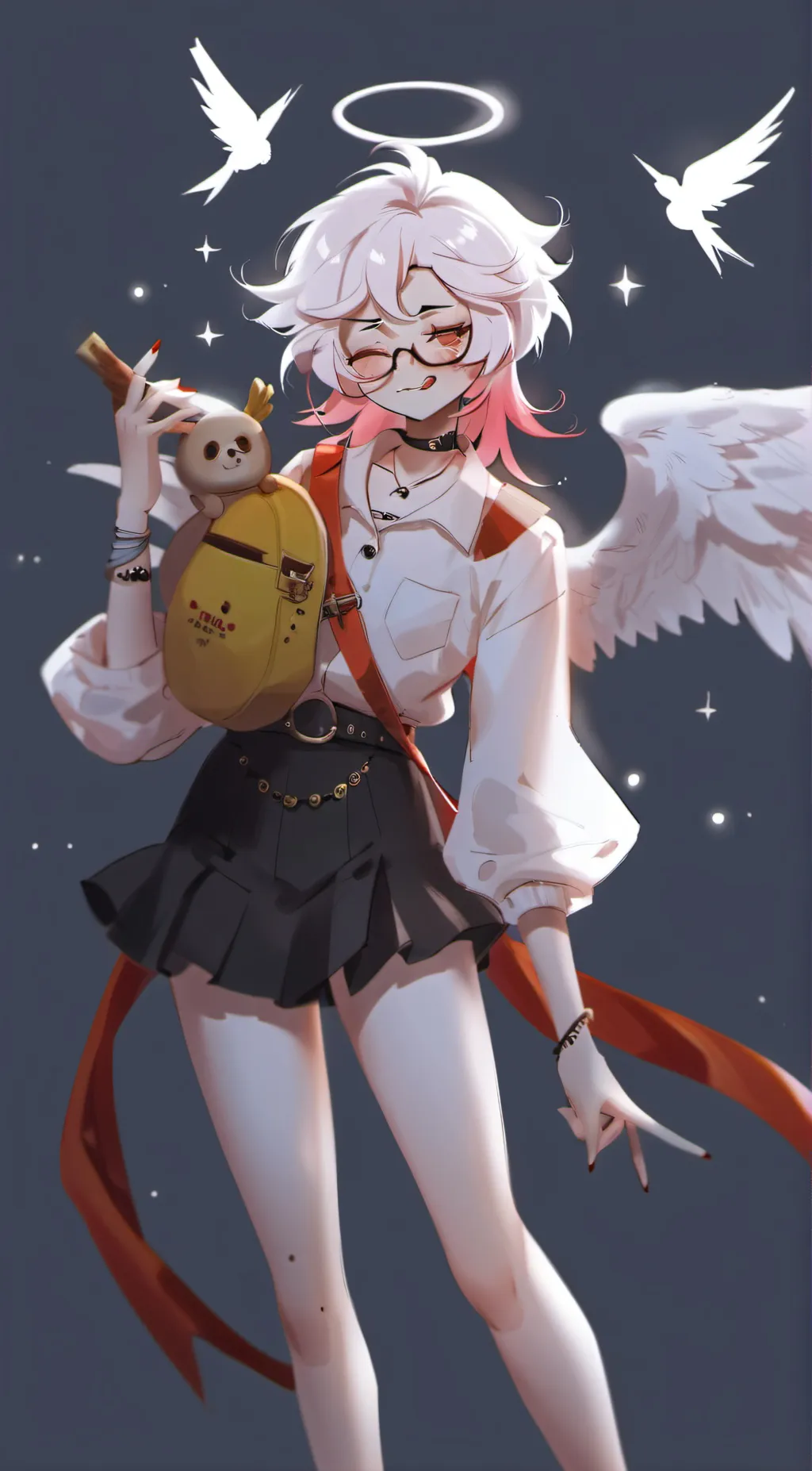 ai character: Angel dustt background