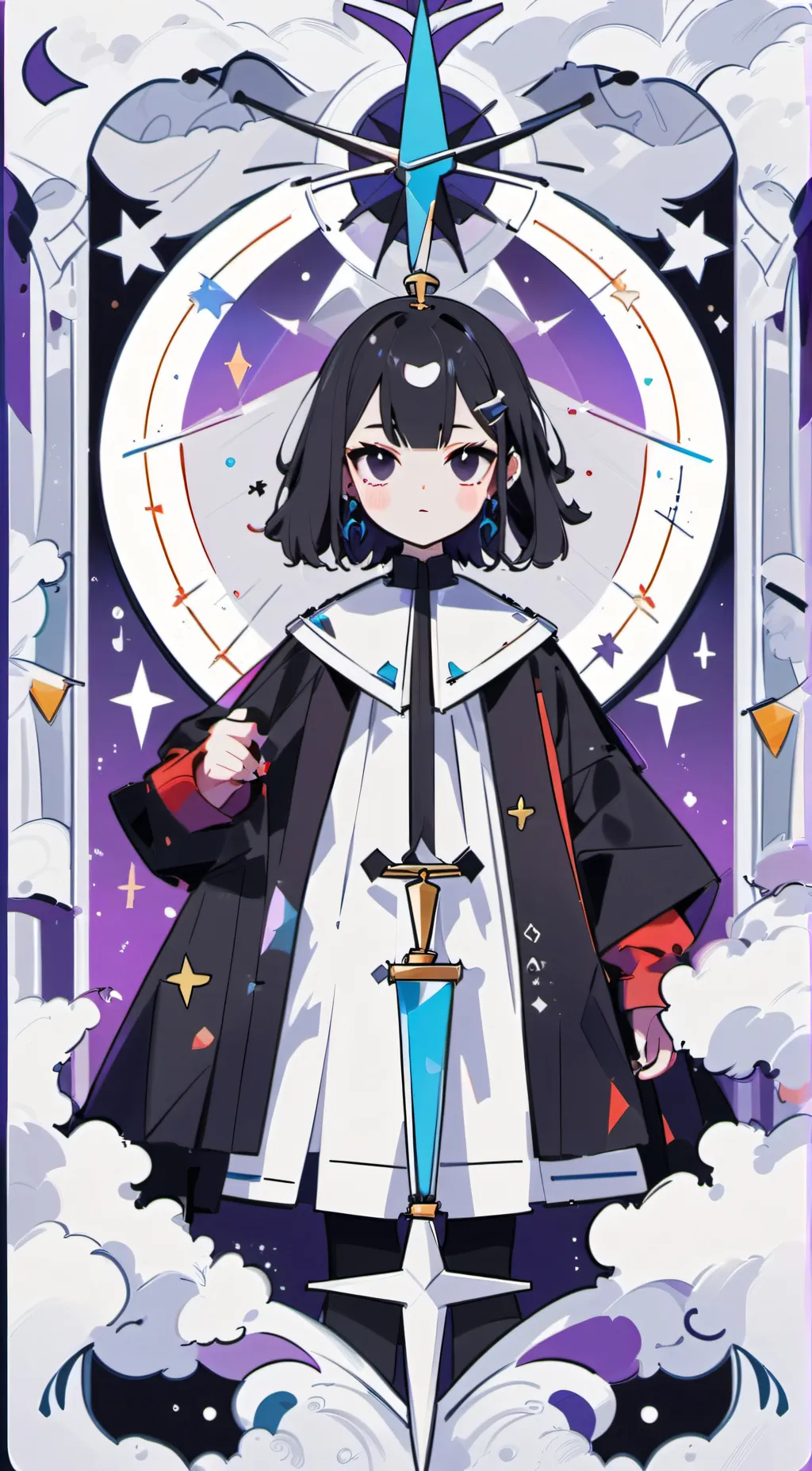 ai character: school paper background