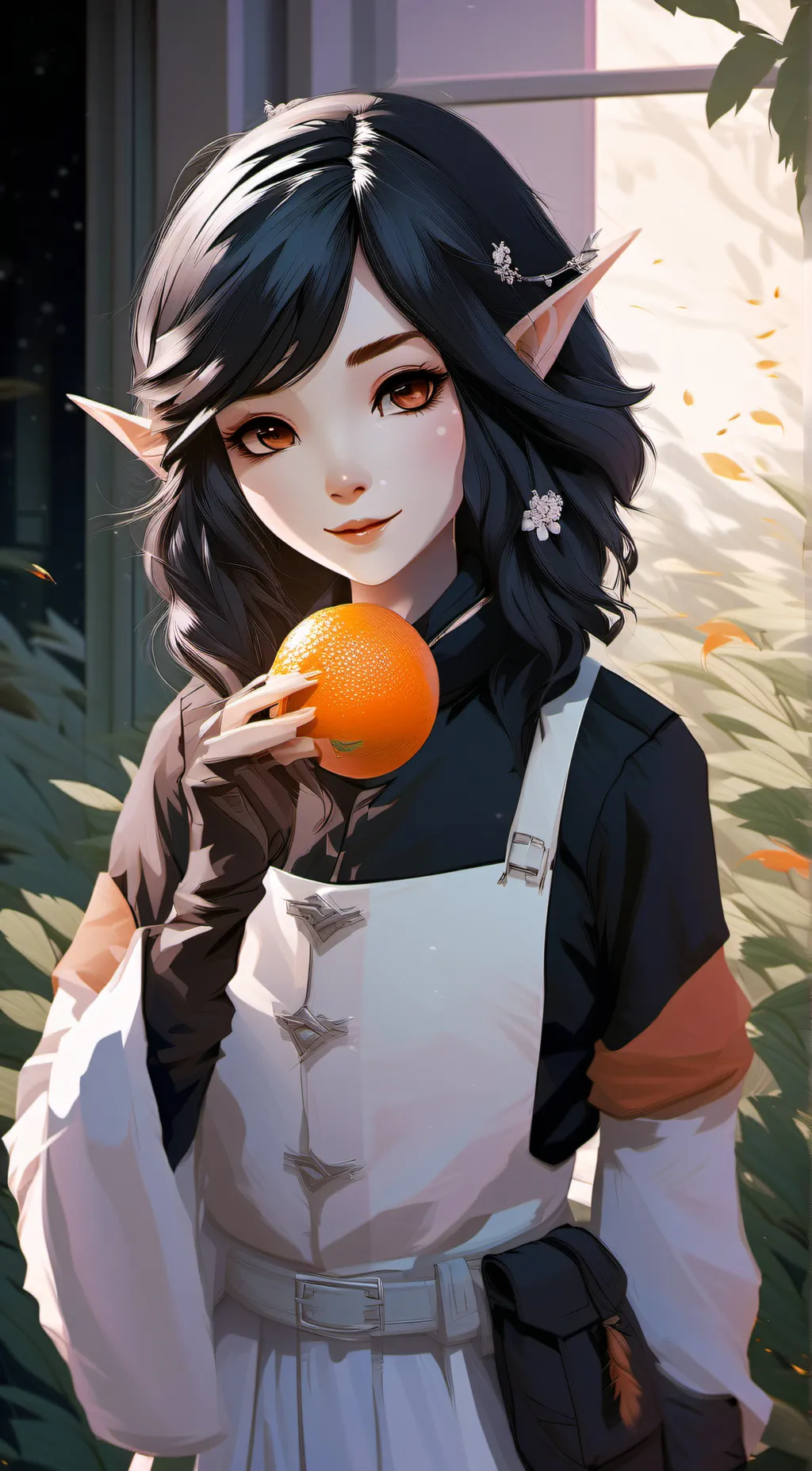 ai character: Snow  background