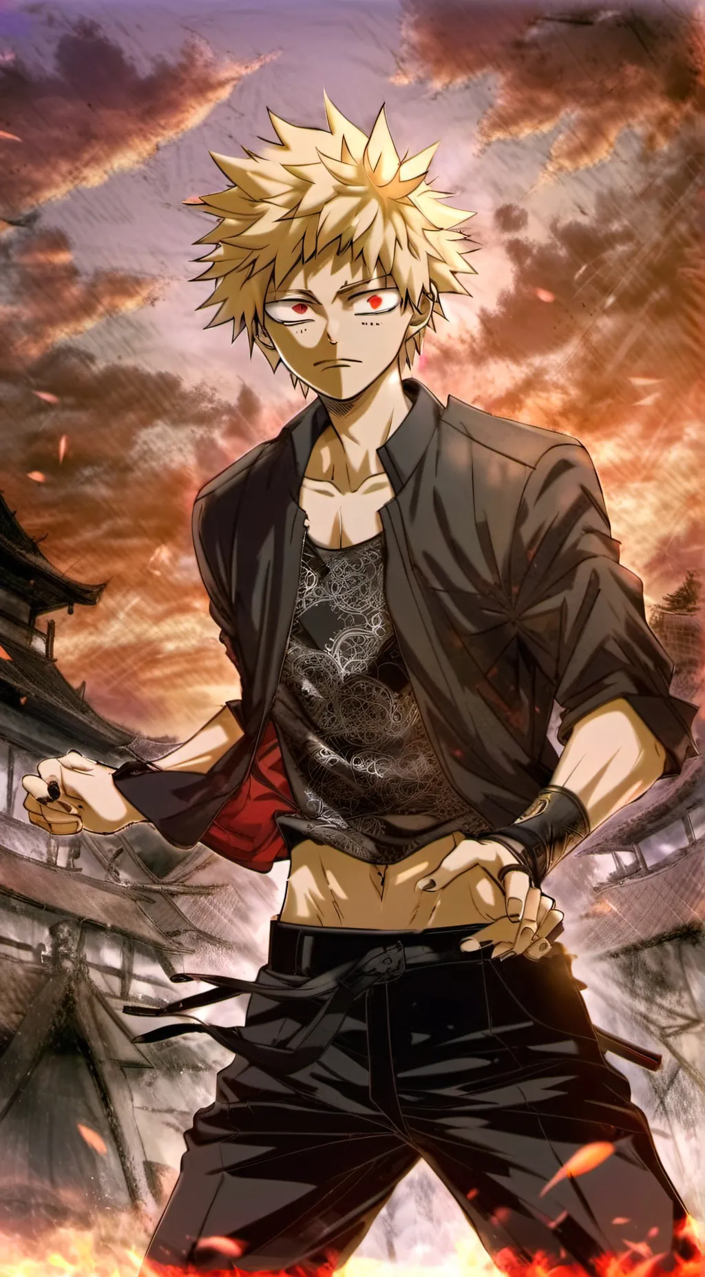 ai character: Bakugo  background