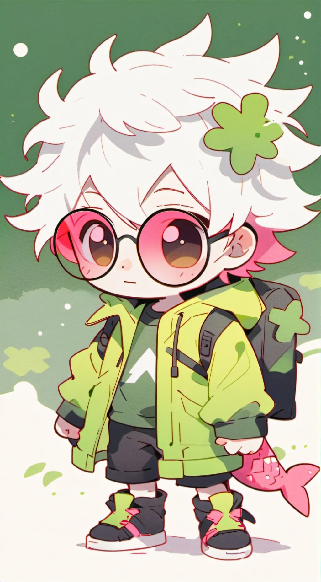 ai character: cool axolotl background