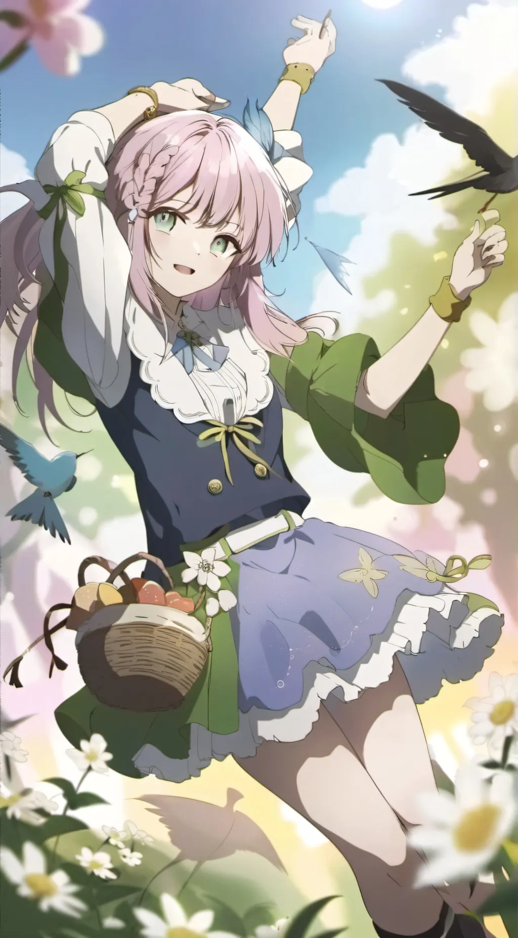 ai character: Sky  background