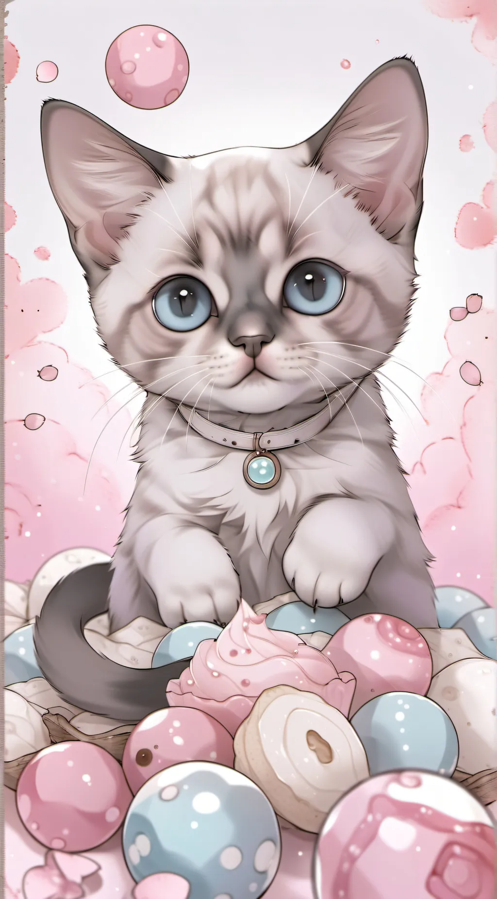 ai character: Candy cat background