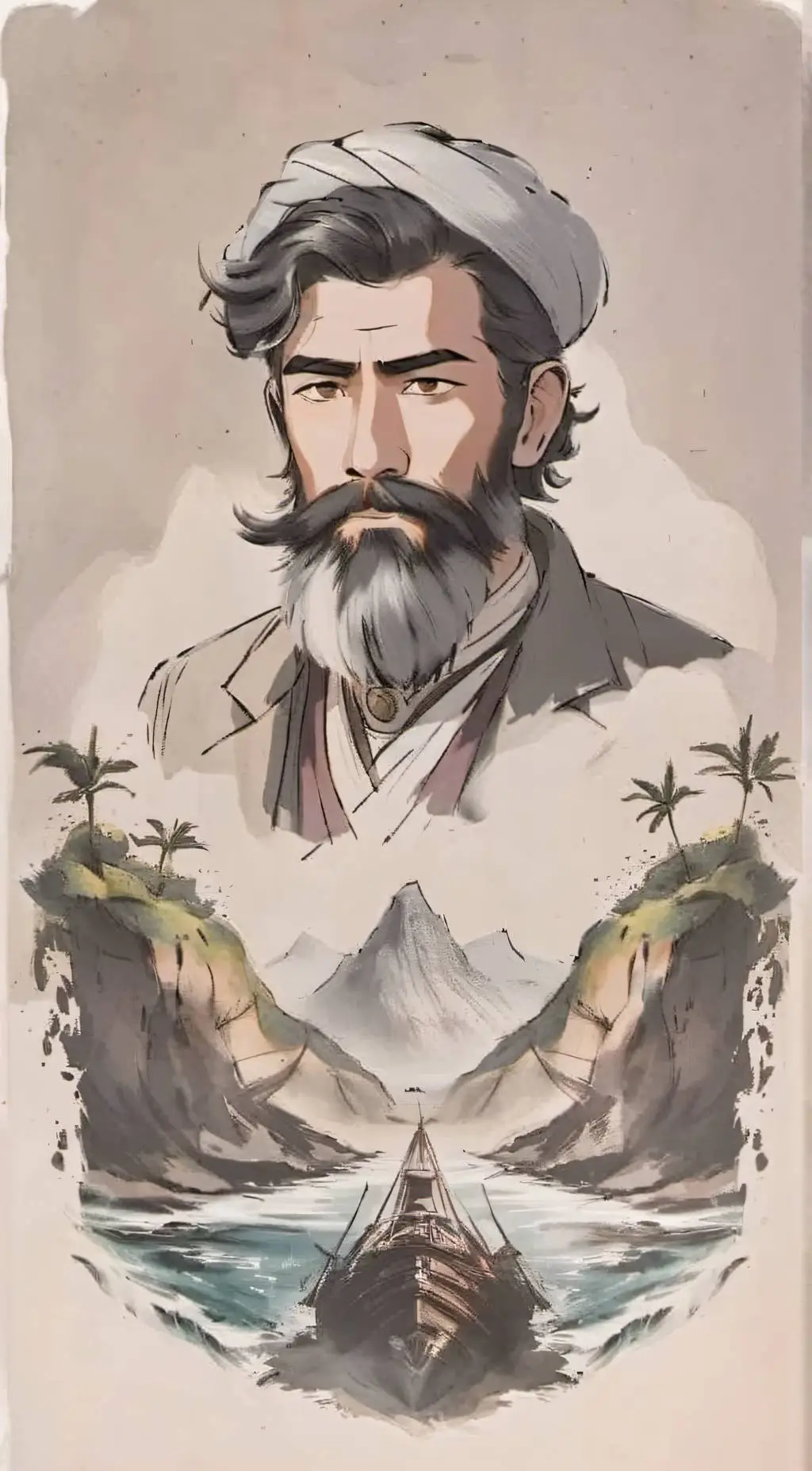 ai character: Mysterious Island background