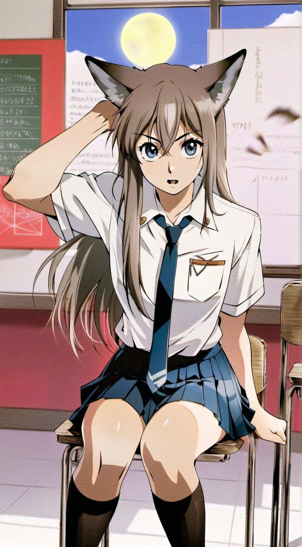 ai character: Midnight moon background