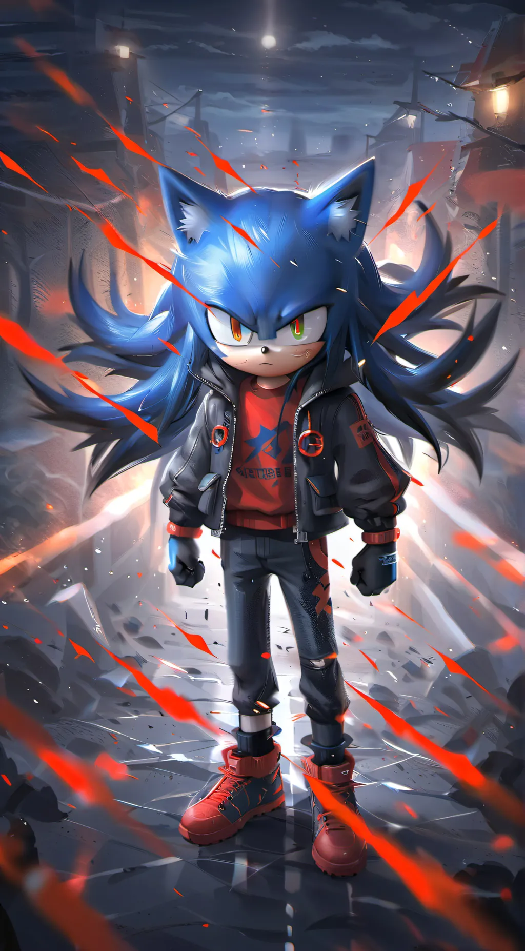 ai character: gangsta sonic background