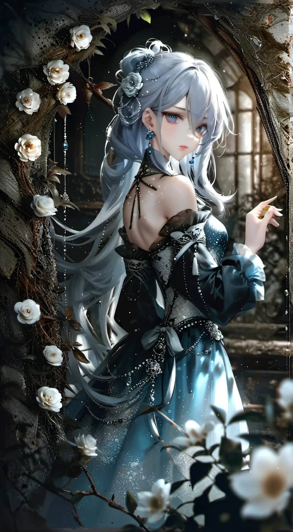 ai character: rose background