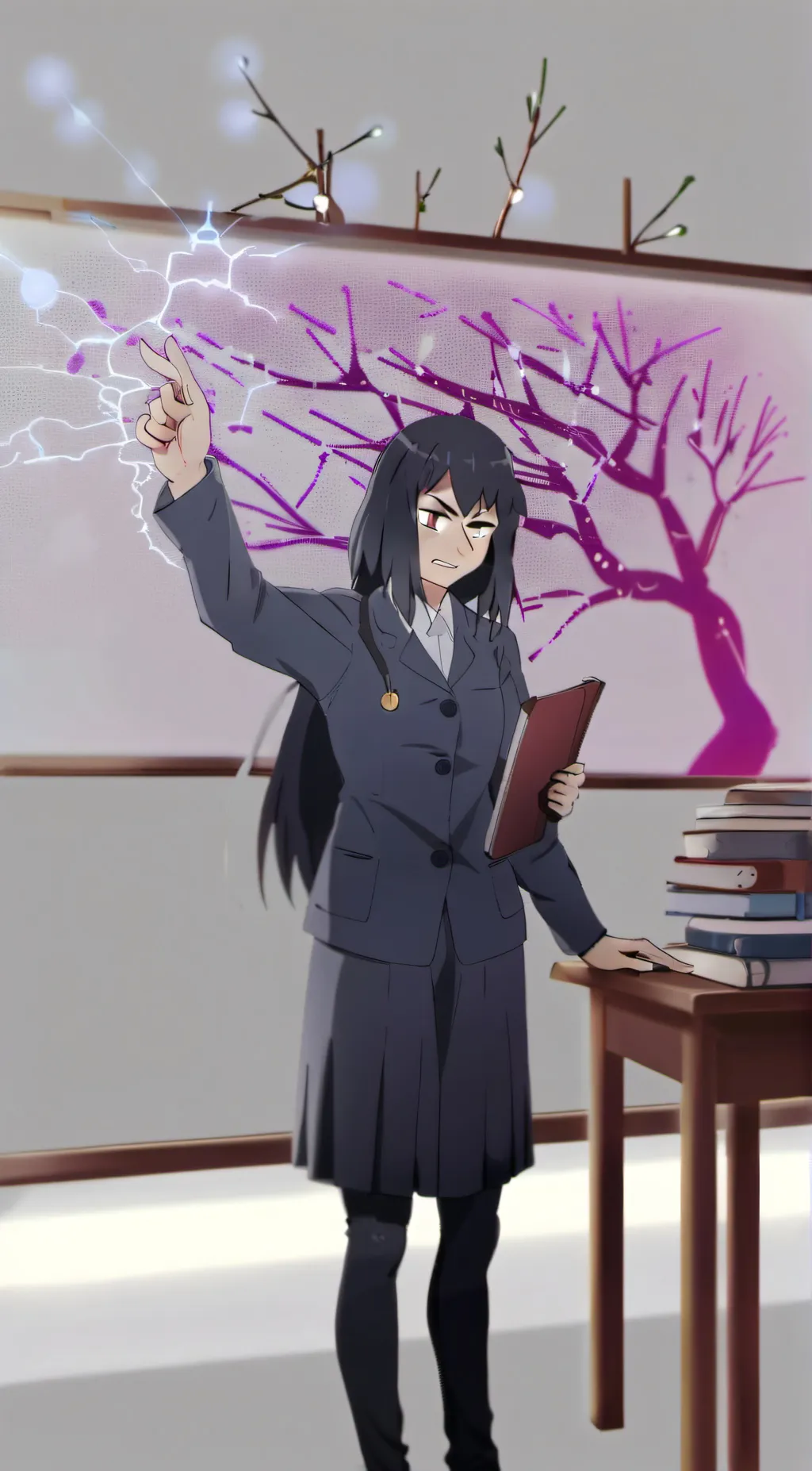 ai character: Miss circle background