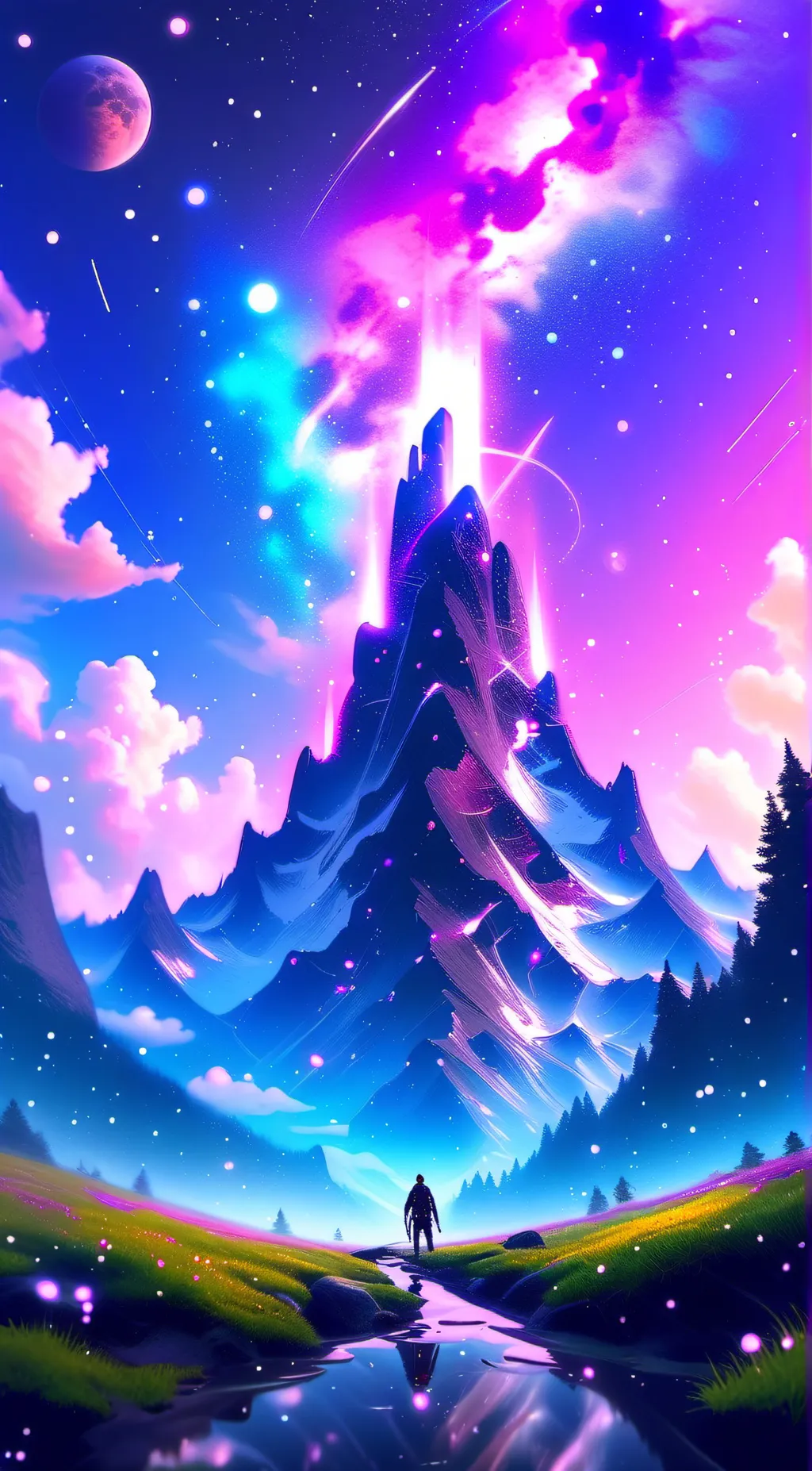 ai character: galaxy background