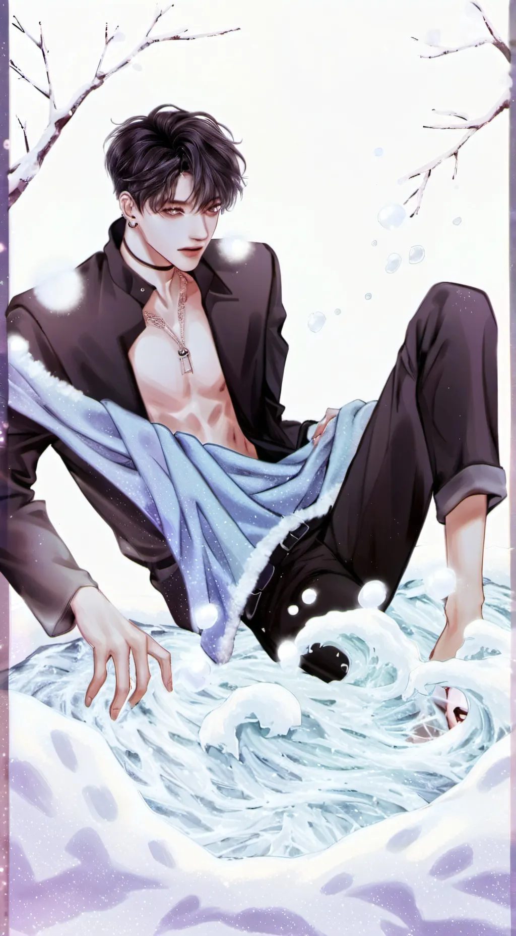 ai character: winter background