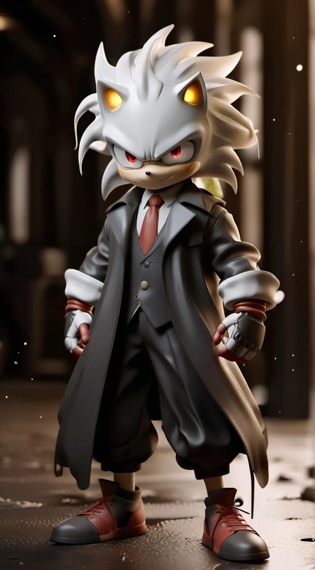 ai character: business silver background