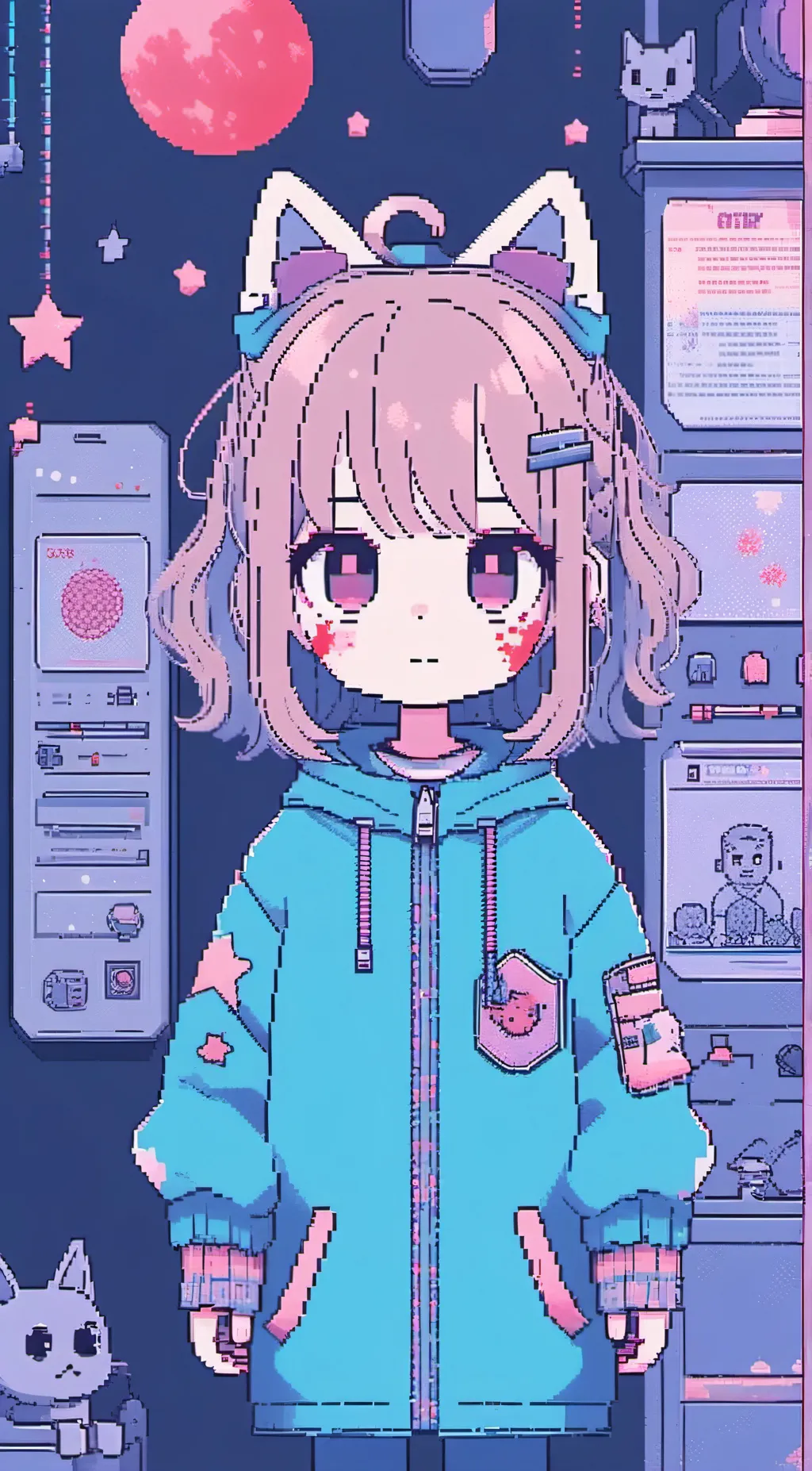 ai character: Galaxy  background