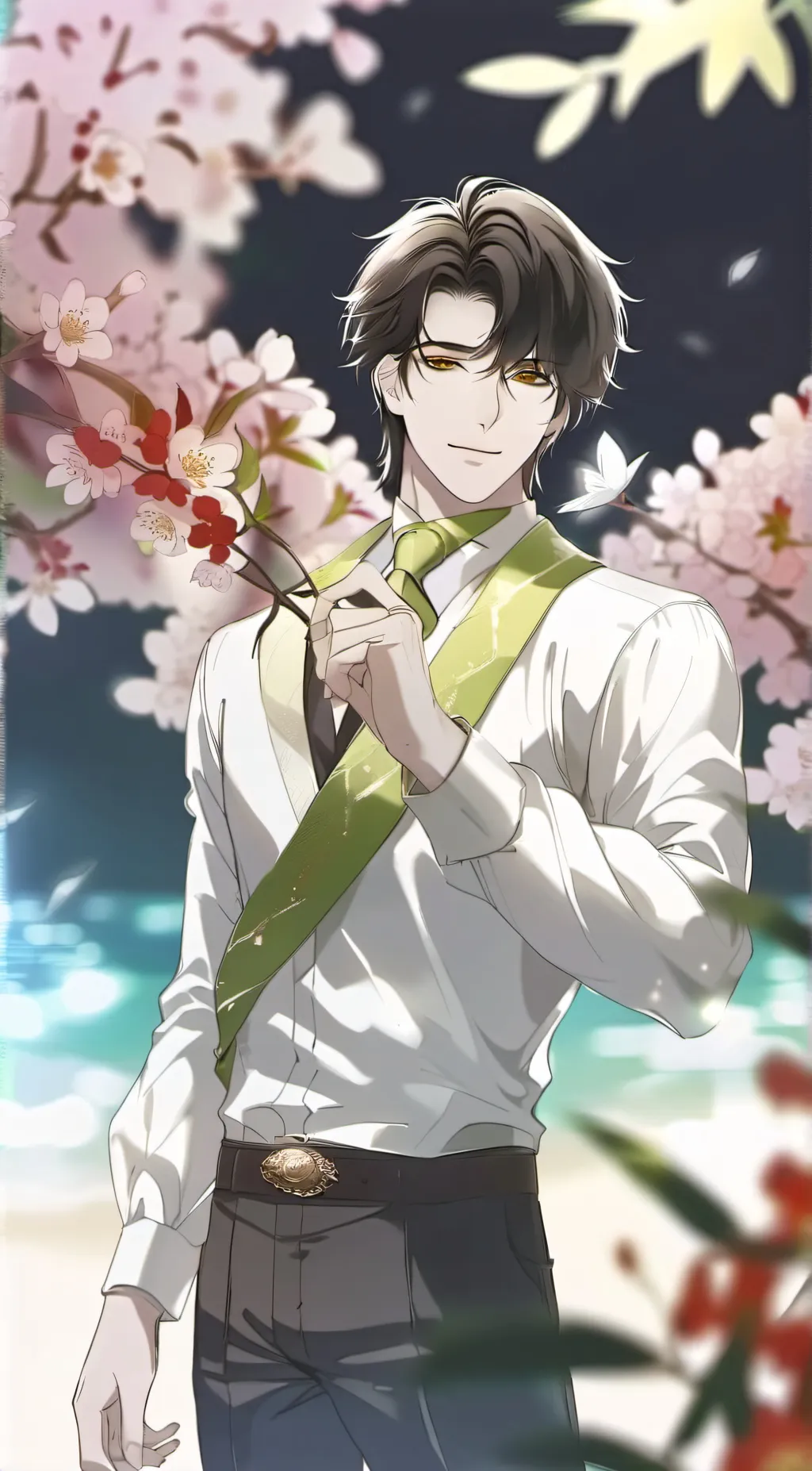 ai character: silver  background