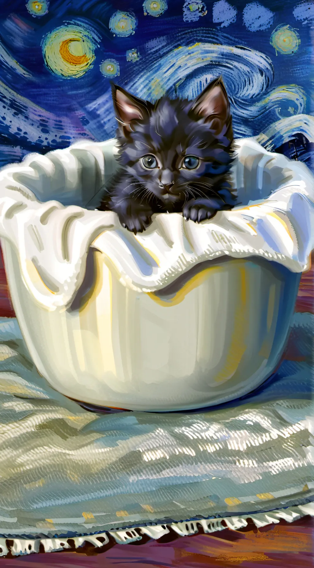 ai character: Black kitty background