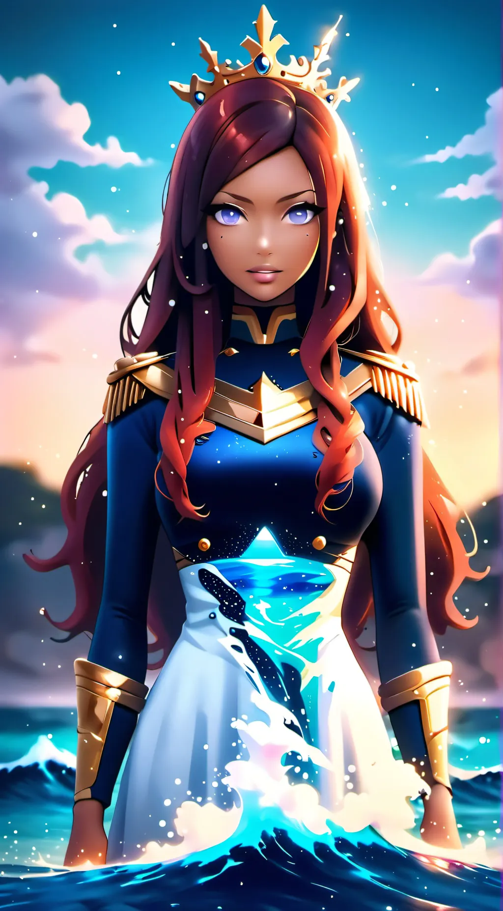 ai character: Queen Coral background