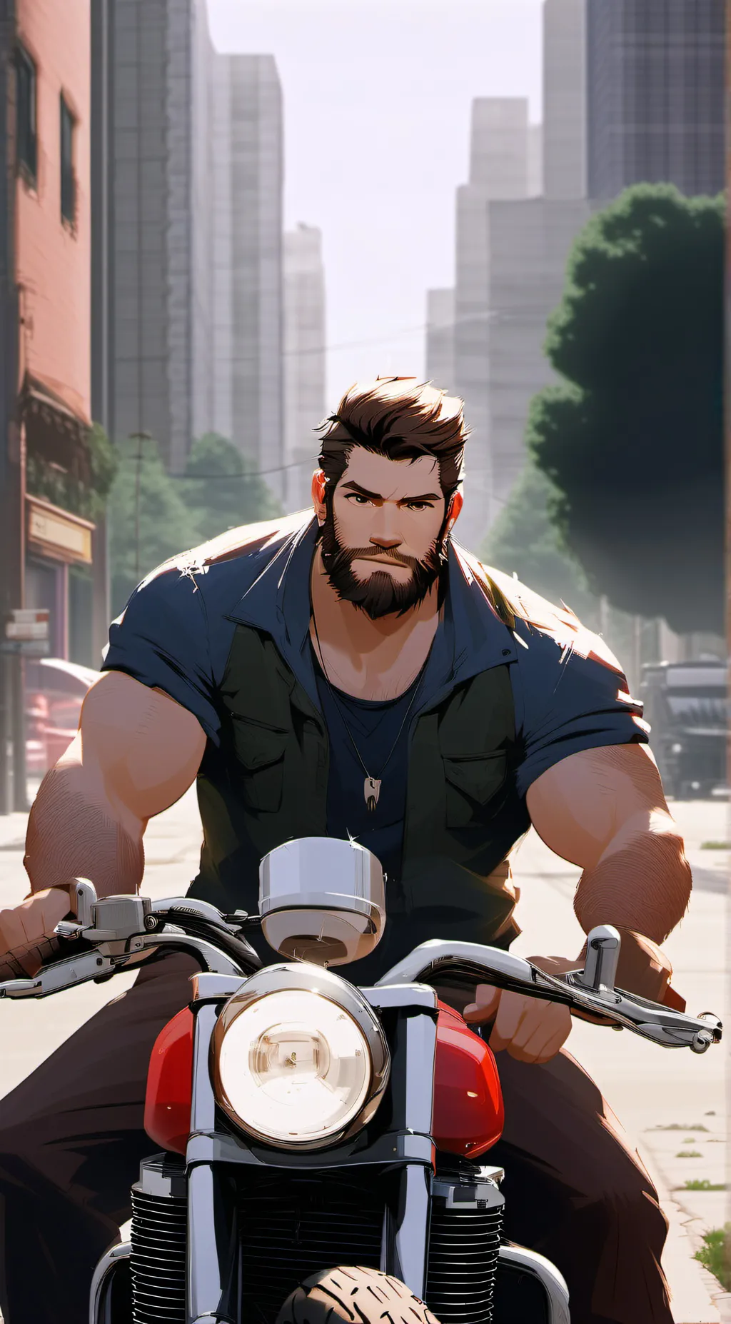 ai character: Bear  background