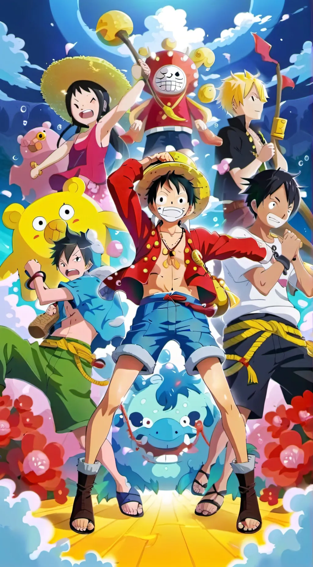 ai character: Straw hat crew background