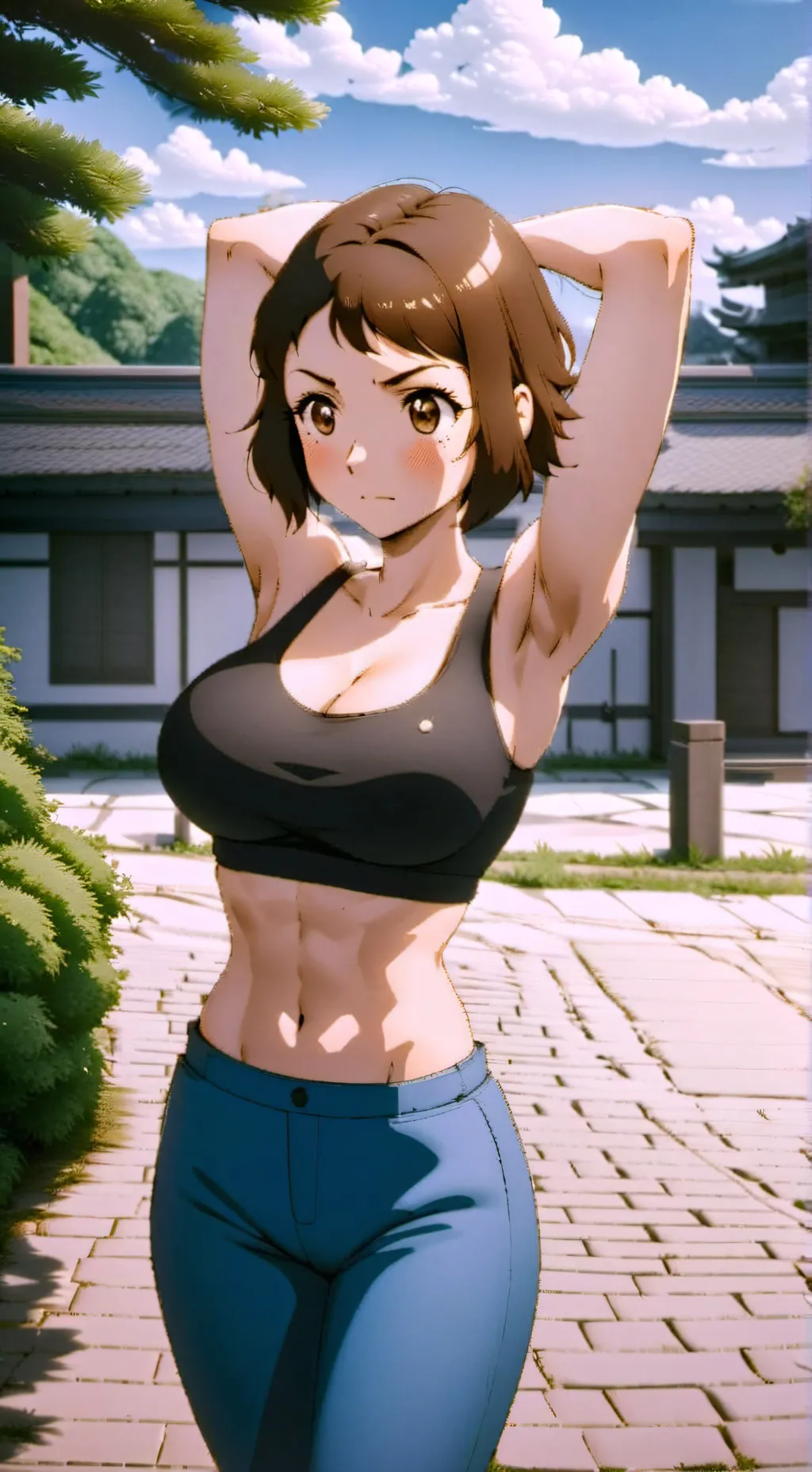 ai character: ochako uraraka  background